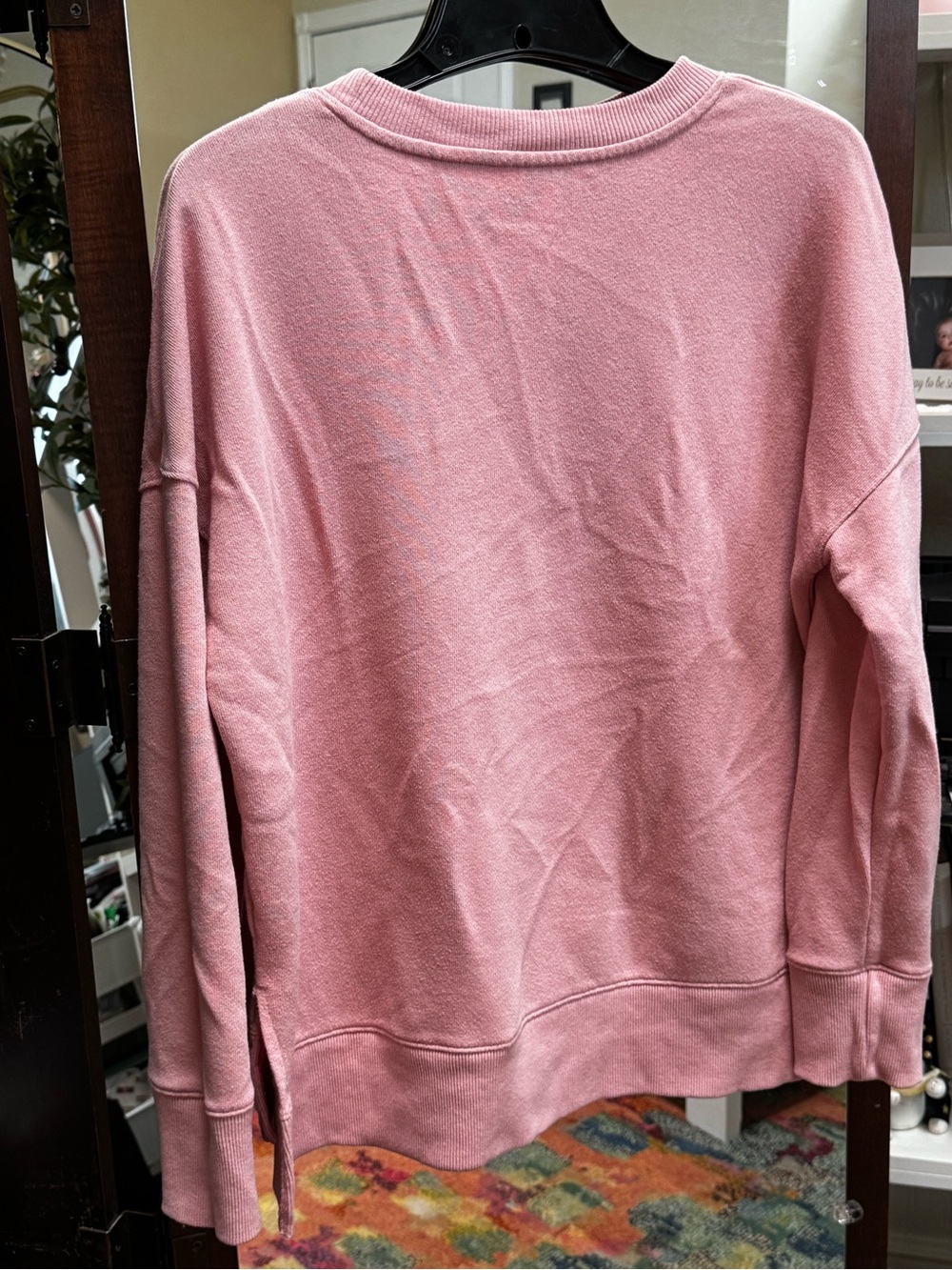 Time and Tru Light Pink Crewneck Sweatshirt - Picture 2 of 5